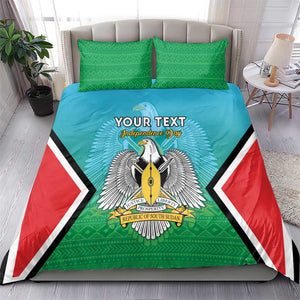 Personalised South Sudan Bedding Set Coat Of Arms - Happy Independence Day