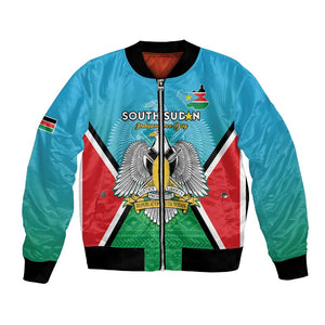 Personalised South Sudan Bomber Jacket Coat Of Arms - Happy Independence Day