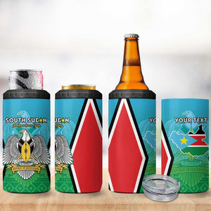 Personalised South Sudan 4 in 1 Can Cooler Tumbler Coat Of Arms - Happy Independence Day