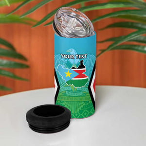 Personalised South Sudan 4 in 1 Can Cooler Tumbler Coat Of Arms - Happy Independence Day