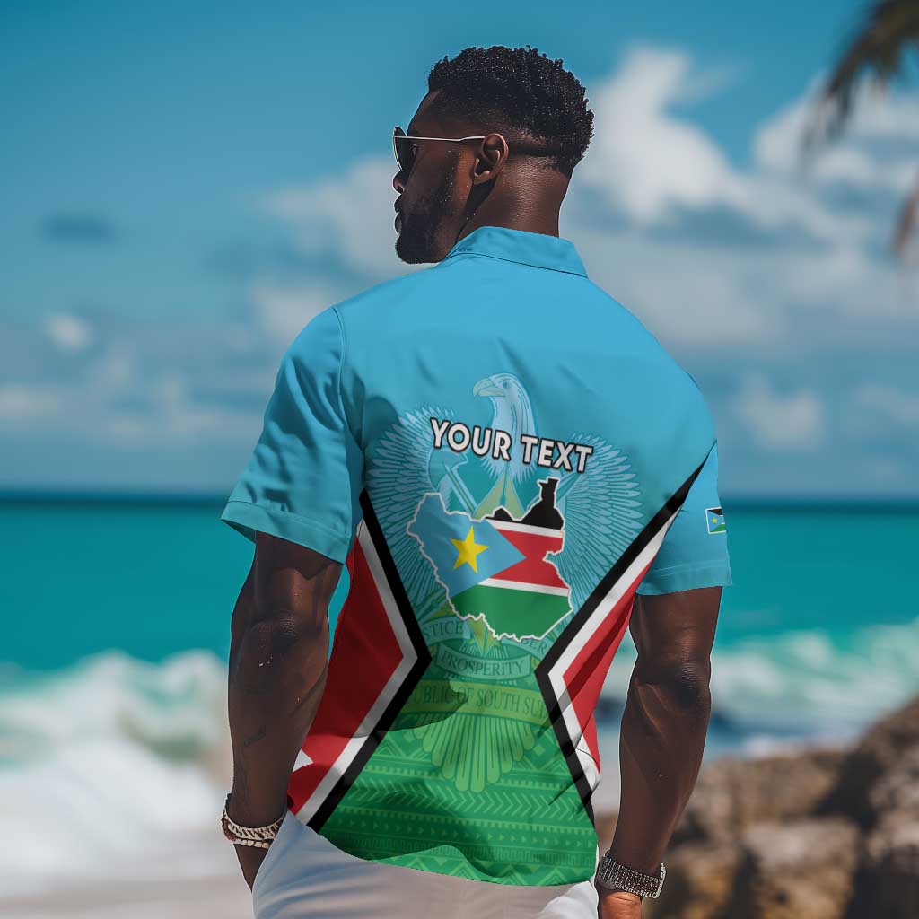 Personalised South Sudan Hawaiian Shirt Coat Of Arms - Happy Independence Day