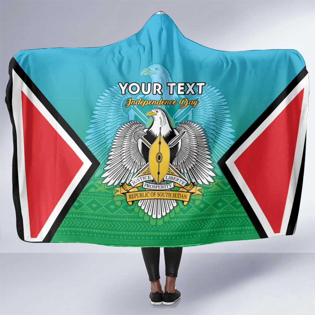 Personalised South Sudan Hooded Blanket Coat Of Arms - Happy Independence Day