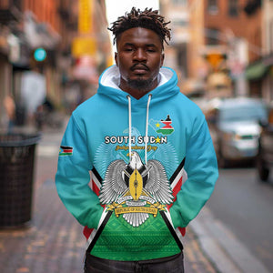 Personalised South Sudan Hoodie Coat Of Arms - Happy Independence Day