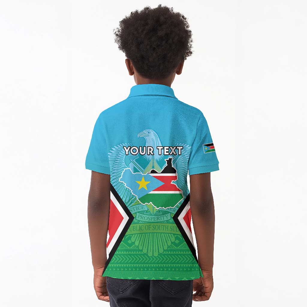 Personalised South Sudan Kid Polo Shirt Coat Of Arms - Happy Independence Day
