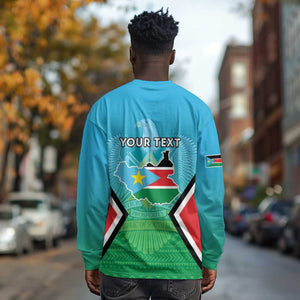 Personalised South Sudan Long Sleeve Shirt Coat Of Arms - Happy Independence Day