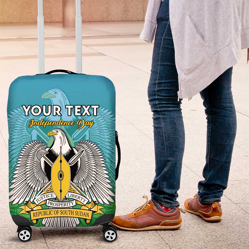 Personalised South Sudan Luggage Cover Coat Of Arms - Happy Independence Day