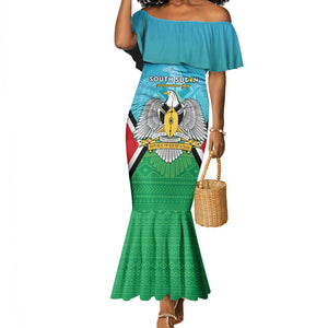 Personalised South Sudan Mermaid Dress Coat Of Arms - Happy Independence Day