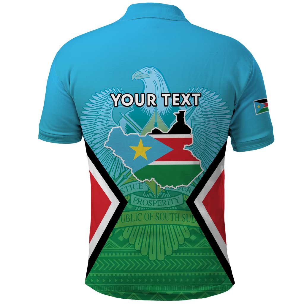 Personalised South Sudan Polo Shirt Coat Of Arms - Happy Independence Day