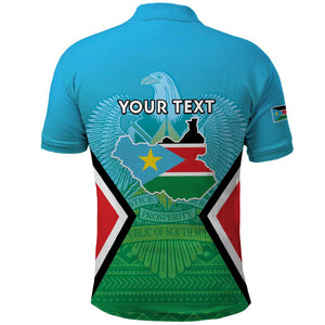 Personalised South Sudan Polo Shirt Coat Of Arms - Happy Independence Day