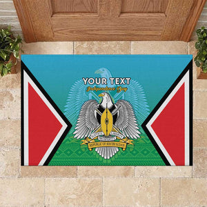 Personalised South Sudan Rubber Doormat Coat Of Arms - Happy Independence Day