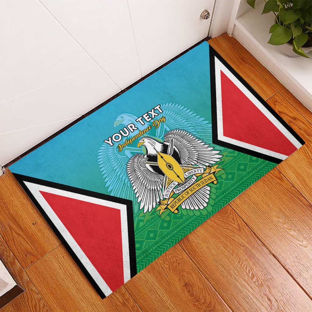 Personalised South Sudan Rubber Doormat Coat Of Arms - Happy Independence Day