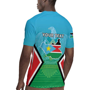 Personalised South Sudan Rugby Jersey Coat Of Arms - Happy Independence Day