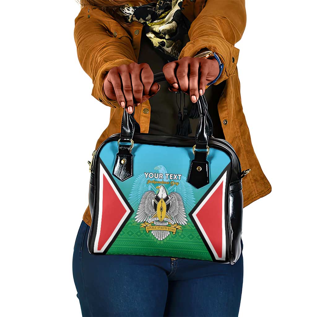 Personalised South Sudan Shoulder Handbag Coat Of Arms - Happy Independence Day