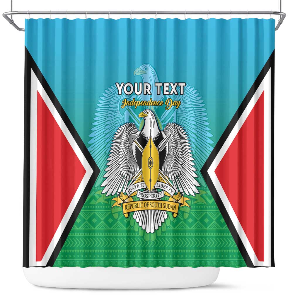 Personalised South Sudan Shower Curtain Coat Of Arms - Happy Independence Day