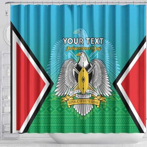 Personalised South Sudan Shower Curtain Coat Of Arms - Happy Independence Day