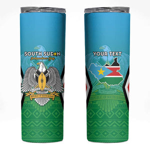 Personalised South Sudan Skinny Tumbler Coat Of Arms - Happy Independence Day