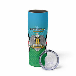 Personalised South Sudan Skinny Tumbler Coat Of Arms - Happy Independence Day