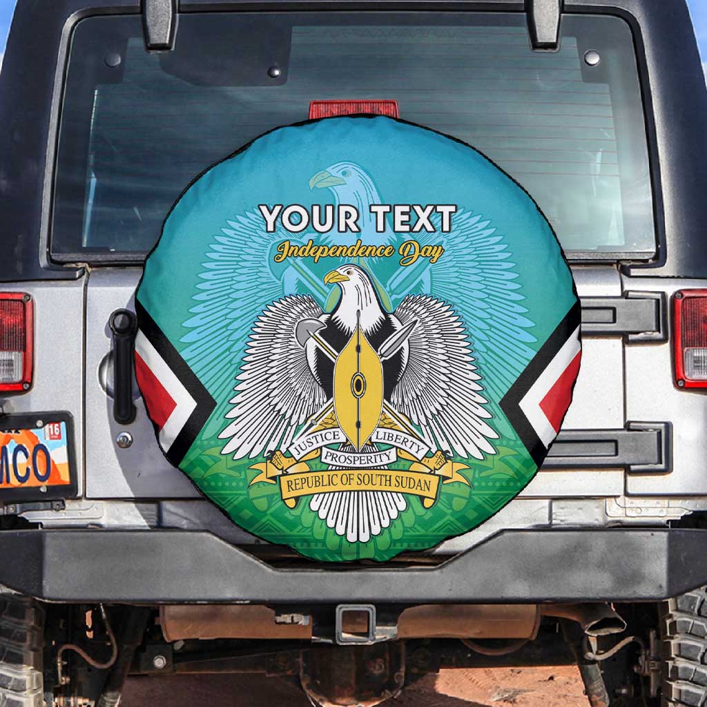 Personalised South Sudan Spare Tire Cover Coat Of Arms - Happy Independence Day