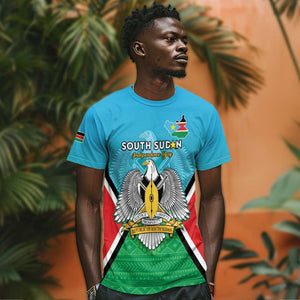 Personalised South Sudan T shirt Coat Of Arms - Happy Independence Day