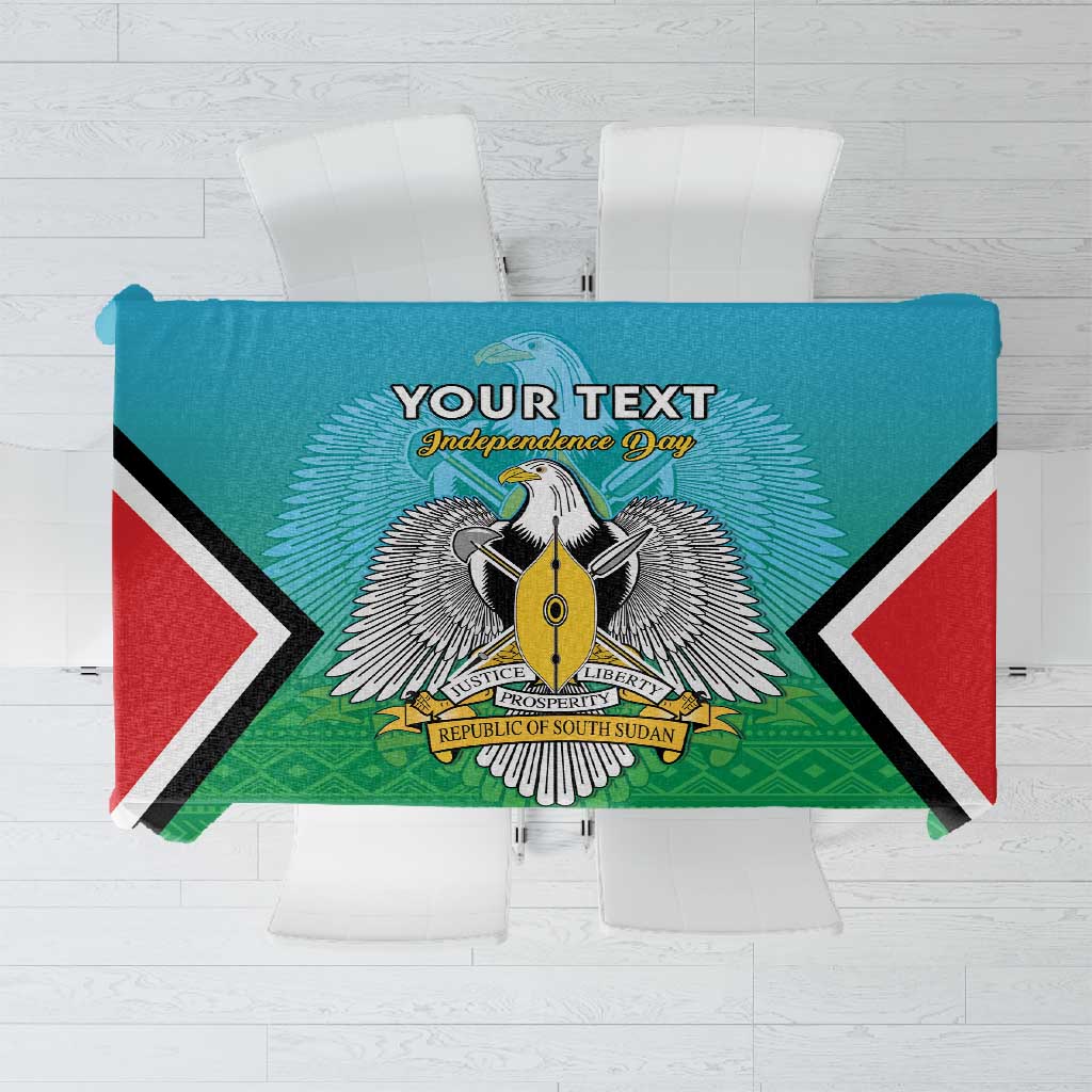 Personalised South Sudan Tablecloth Coat Of Arms - Happy Independence Day