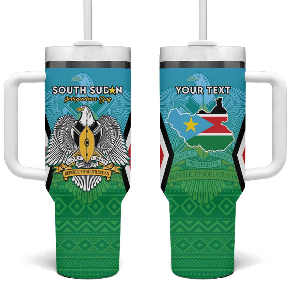 Personalised South Sudan Tumbler With Handle Coat Of Arms - Happy Independence Day