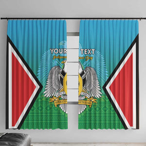 Personalised South Sudan Window Curtain Coat Of Arms - Happy Independence Day