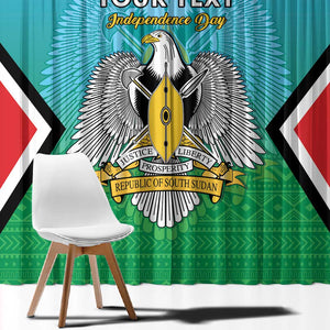 Personalised South Sudan Window Curtain Coat Of Arms - Happy Independence Day