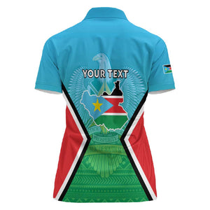 Personalised South Sudan Women Polo Shirt Coat Of Arms - Happy Independence Day