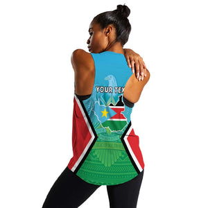 Personalised South Sudan Women Racerback Tank Coat Of Arms - Happy Independence Day