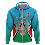 Personalised South Sudan Zip Hoodie Coat Of Arms - Happy Independence Day