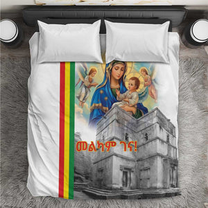 Melkam Gena Ethiopia Bedding Set Saint Mary Lalibela Churches