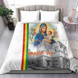 Melkam Gena Ethiopia Bedding Set Saint Mary Lalibela Churches