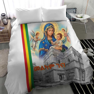 Melkam Gena Ethiopia Bedding Set Saint Mary Lalibela Churches