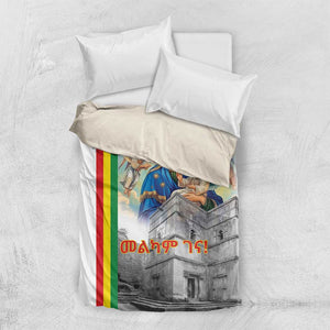 Melkam Gena Ethiopia Bedding Set Saint Mary Lalibela Churches