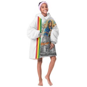 Melkam Gena Ethiopia Kid Wearable Blanket Hoodie Saint Mary Lalibela Churches