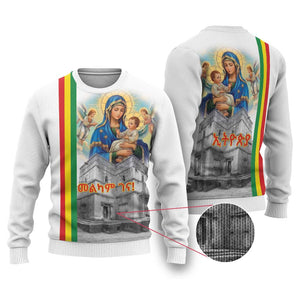 Melkam Gena Ethiopia Ugly Christmas Sweater Saint Mary Lalibela Churches