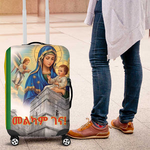 Melkam Gena Ethiopia Luggage Cover Saint Mary Lalibela Churches