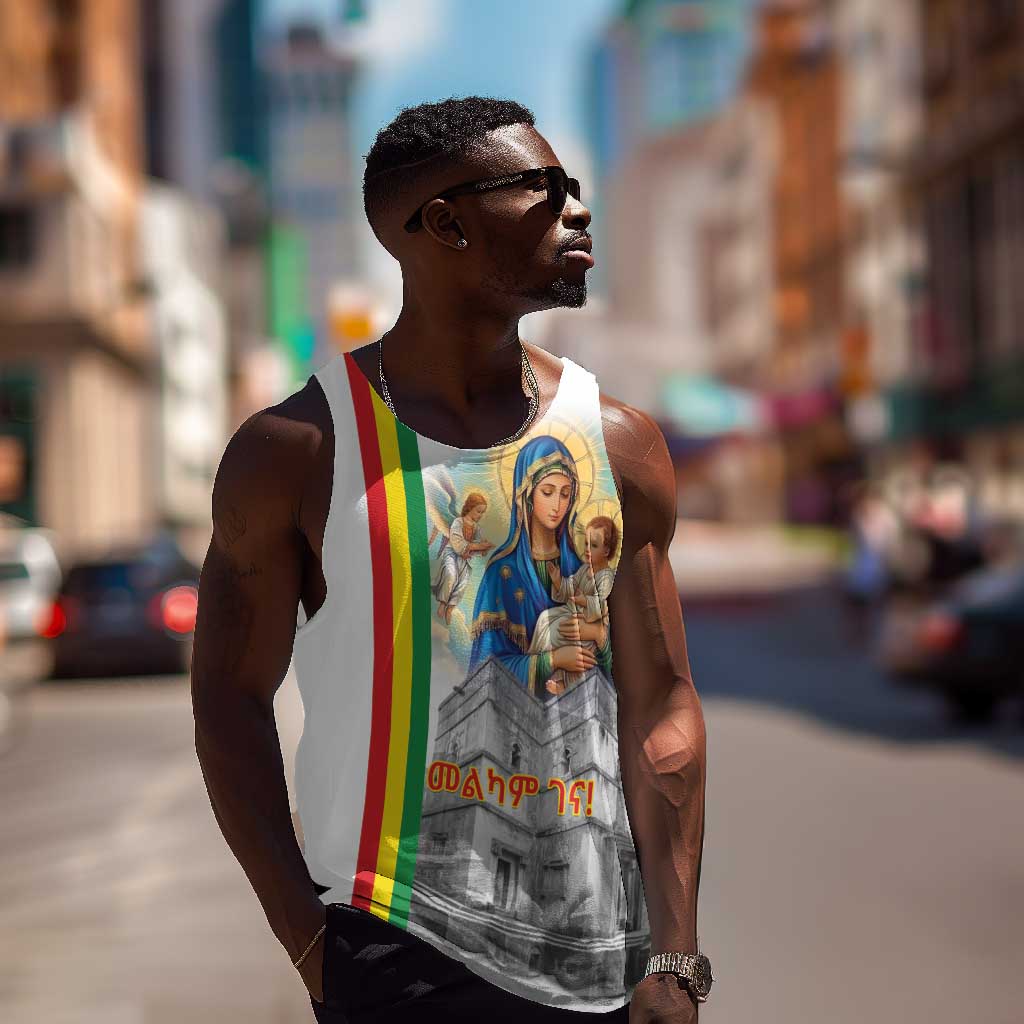 Melkam Gena Ethiopia Men Tank Top Saint Mary Lalibela Churches