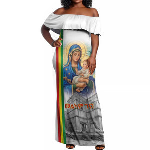 Melkam Gena Ethiopia Off Shoulder Maxi Dress Saint Mary Lalibela Churches