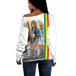 Melkam Gena Ethiopia Off Shoulder Sweater Saint Mary Lalibela Churches