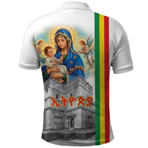 Melkam Gena Ethiopia Polo Shirt Saint Mary Lalibela Churches