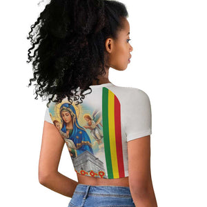 Melkam Gena Ethiopia Raglan Cropped T shirt Saint Mary Lalibela Churches