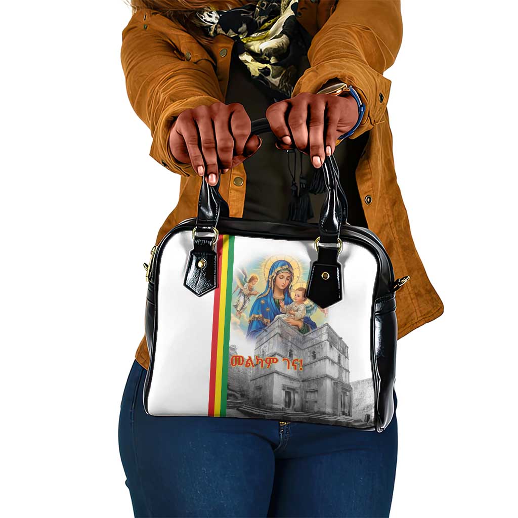 Melkam Gena Ethiopia Shoulder Handbag Saint Mary Lalibela Churches