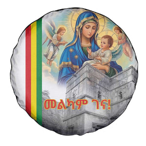 Melkam Gena Ethiopia Spare Tire Cover Saint Mary Lalibela Churches