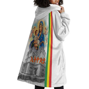 Melkam Gena Ethiopia Wearable Blanket Hoodie Saint Mary Lalibela Churches