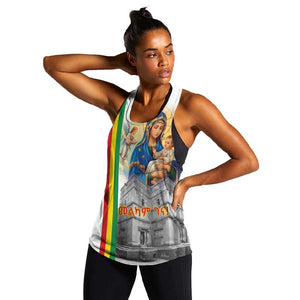 Melkam Gena Ethiopia Women Racerback Tank Saint Mary Lalibela Churches