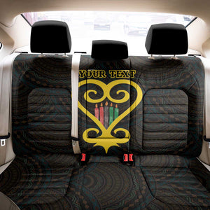 Personalized African-American Black Love Day Back Car Seat Cover Sankofa Heart - Nya Akoma