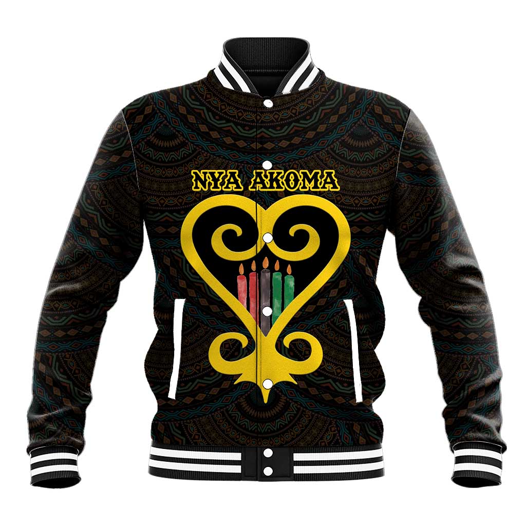 Personalized  African-American Black Love Day Baseball Jacket Sankofa Heart - Nya Akoma