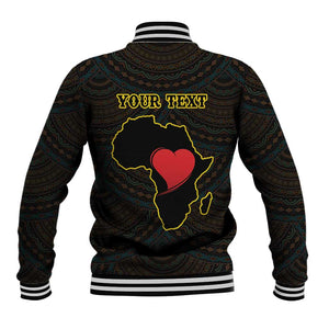 Personalized  African-American Black Love Day Baseball Jacket Sankofa Heart - Nya Akoma