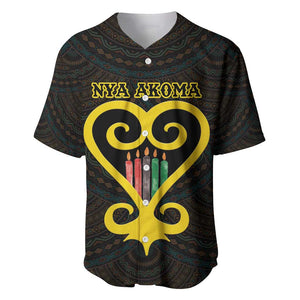 Personalized  African-American Black Love Day Baseball Jersey Sankofa Heart - Nya Akoma